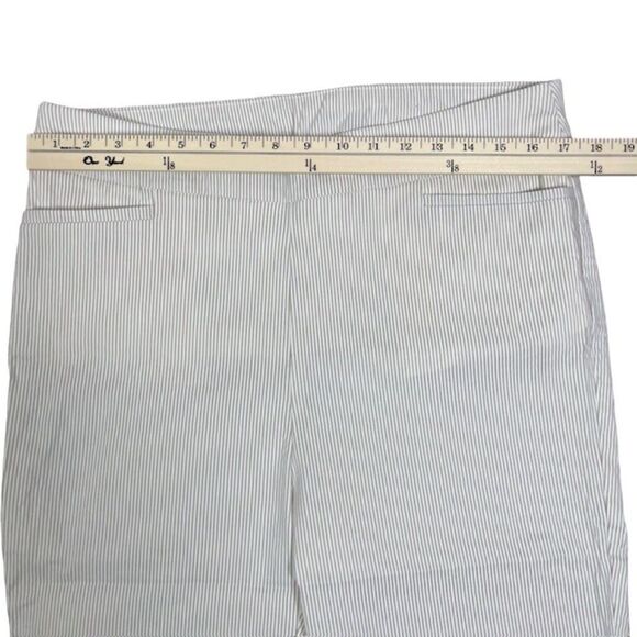 Chico's Tan and White Pinstripe Stretch Capris with Tummy Control Size 14 (2.5) - Picture 4 of 12